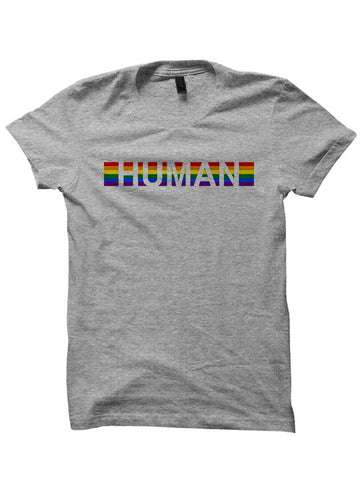 Gay Pride T-shirt Human Rainbow Shirt