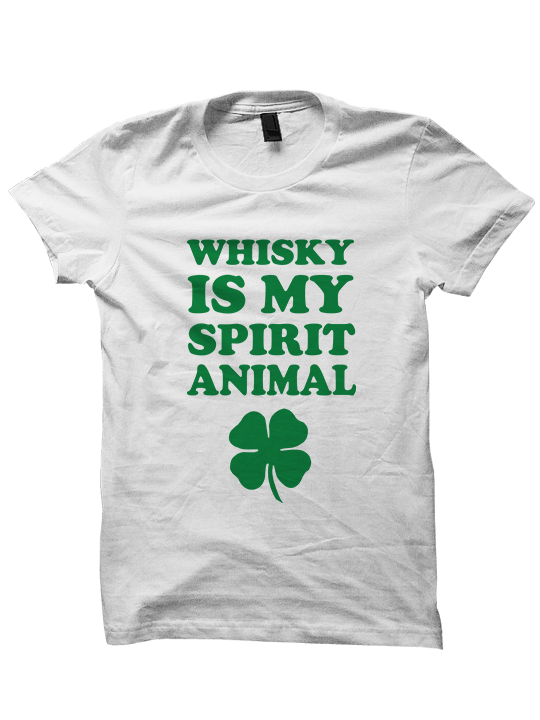 St. Patrick's Day T-shirt Whiskey Is My Spirit Animal
