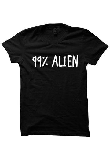 99% ALIEN T-SHIRT  FUNNY CLOTHING HIPSTER WEAR ALIEN COSTUME MENS WOMENS FASHION